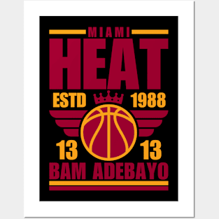 Miami Heat Adebayo 13 Basketball Retro Posters and Art